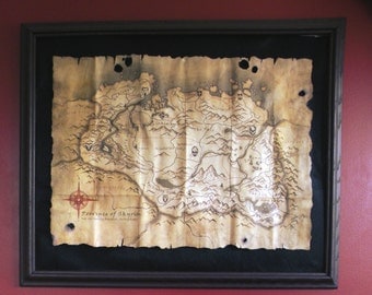 TES: Skyrim Collector's Map - Poster - Hand Made - Wall Art - Decor - Poster - Fantasy - Fan Art