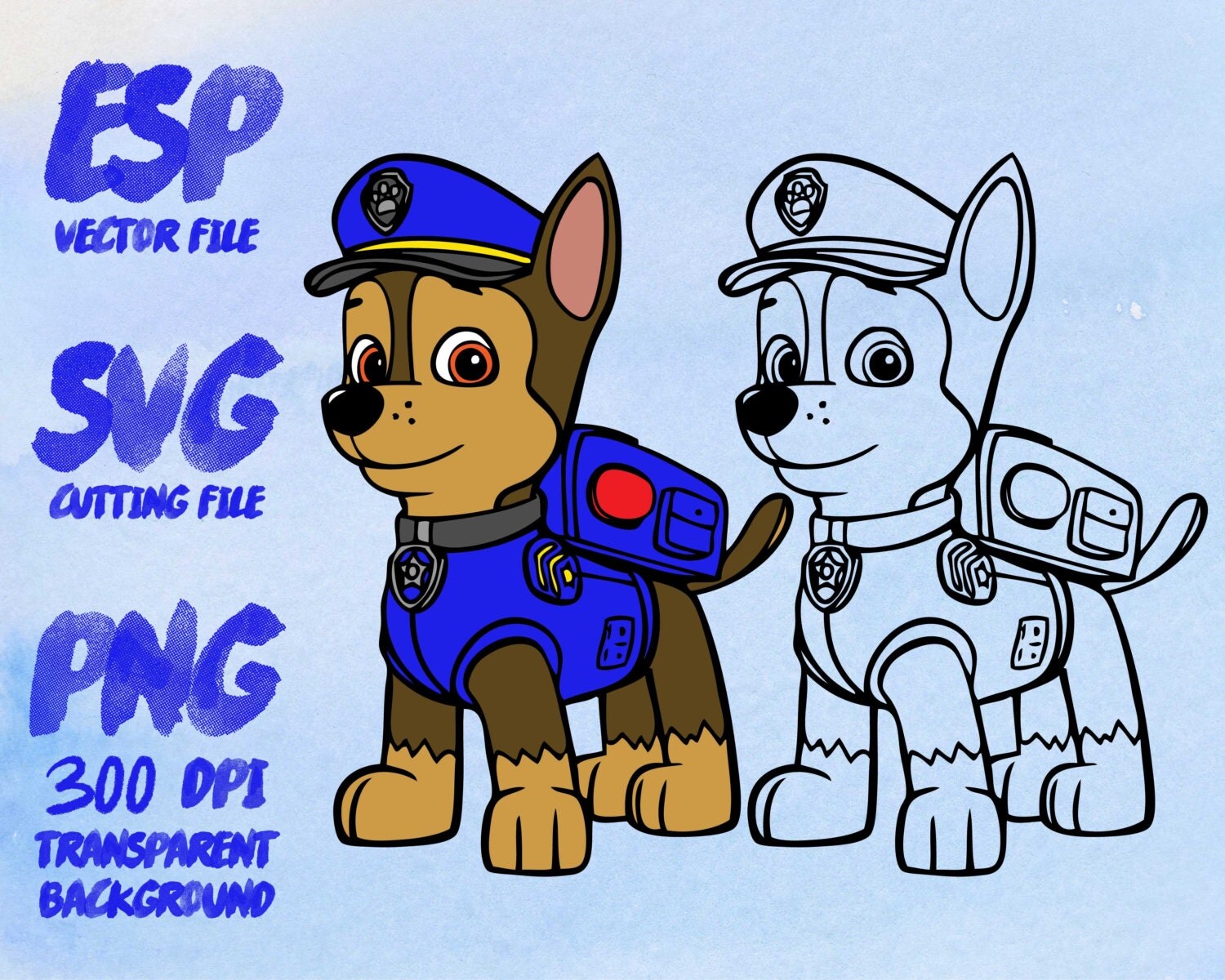 Download Chase Paw Patrol Clipart SVG Cutting ESP Vectors files T