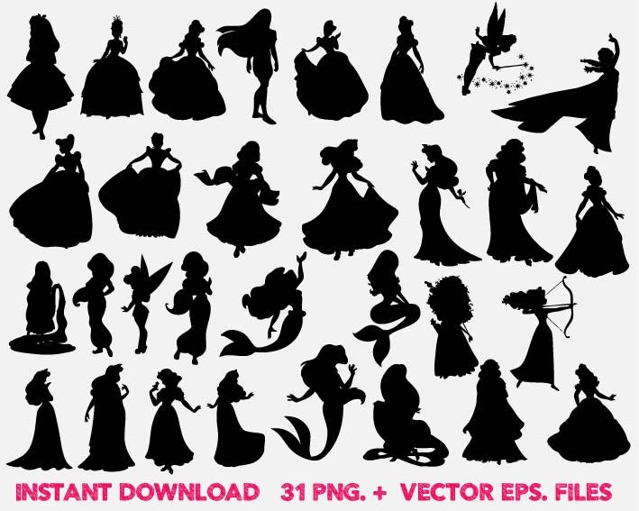 Download Disney princess Silhouettes clipart, Clip Art,T shirt ...