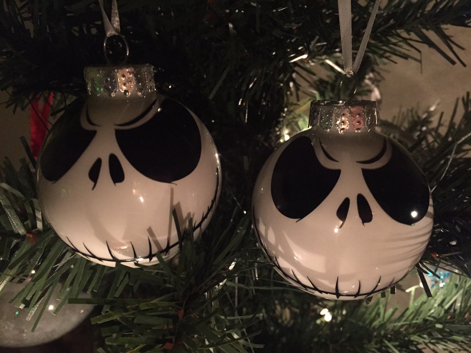 2 Jack Skellington christmas ornaments