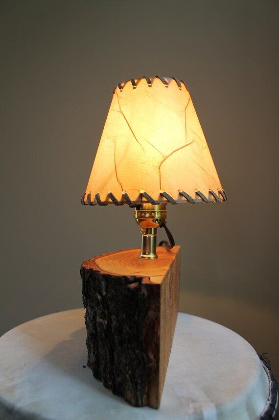 Live Edge Wood Lamp Cabin Nightstand Lamp Wood Desk Lamp