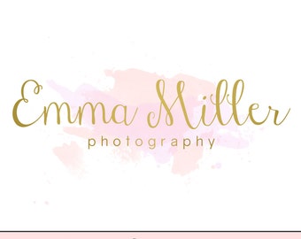 Instant Download Logo - DIY Pre-made Logo Design - Gold Watermark - Photography Watermark - Watercolor Watermark - Gold Logo - Watercolor 5
