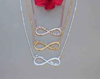 20% OFF - Personalized Infinity Necklace in Sterling Silver - Promise Necklace - Silver Necklace - Christmas Gift - Valentine Gift