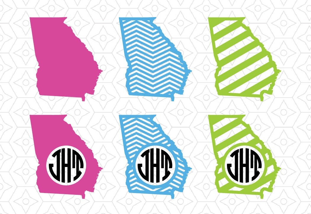 Download State of Georgia Monogram Frame Decals, SVG, DXF and AI ...