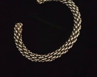 Navajo woven sterling silver bracelet