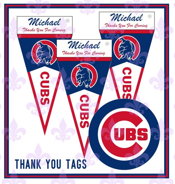 CHICAGO CUBS Thank You Tags Baseball Party by MardiGrasToppers