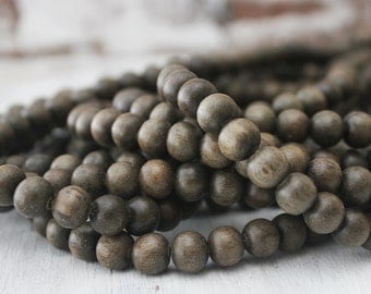 8mm Round Graywood Beads Grey Beads Natural Rustic Jewelry Supply Eco friendly