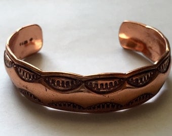 Vintage Native American Navajo Copper Cuff Bracelet