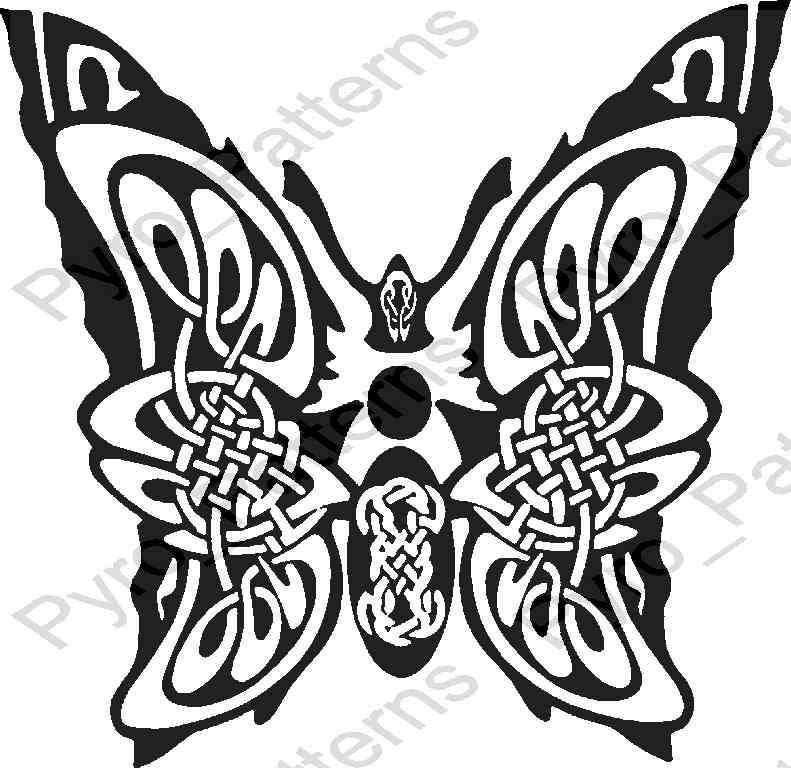 Pyrography Wood burning Butterfly Celtic Knot Pattern