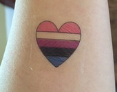 Genderfluid Heart Temporary Tattoo