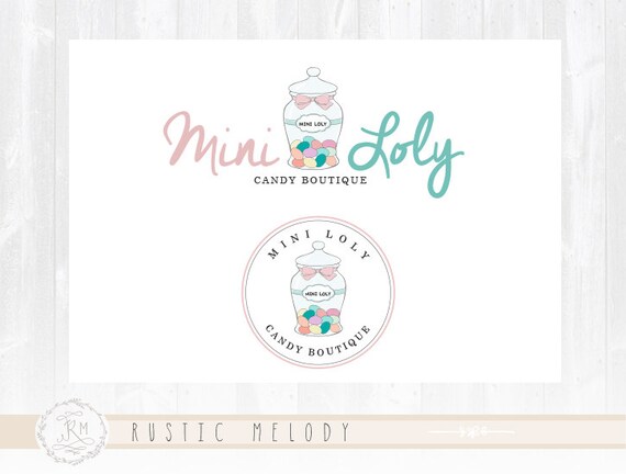 Candy Logo Design Mason Jar Logo Sweets Logo Watermark Bakery