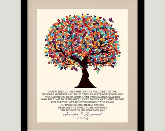 Mother of Groom Gift From Bride I Knew The Day Oak Fruit Tree Wedding Poem Thank You Art Print Choose Paper, Canvas or Tin Sign #1167
