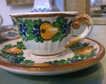 vintage demi tasse cups and saucers made in Italy