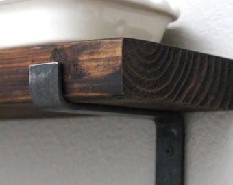 Iron Shelf Brackets - Custom Shelving Brackets, Industrial Hardware, Flat Bar Steel Farmhouse Brackets