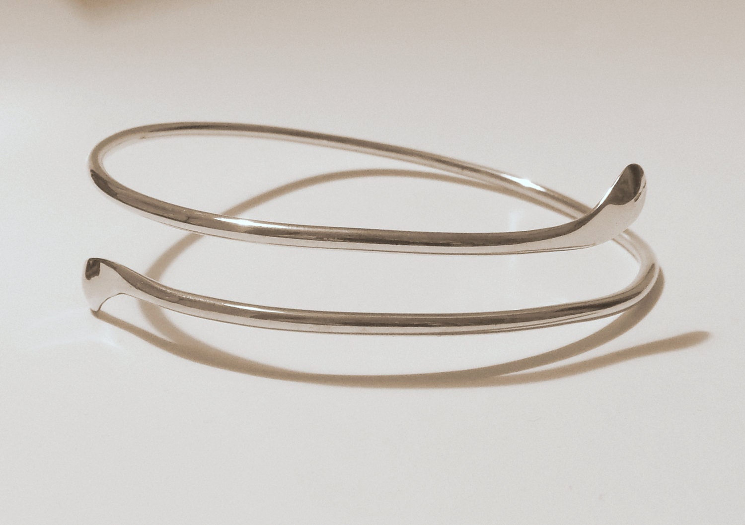 Silver Upper Arm Cuff Arm Band Handmade Solid Sterling