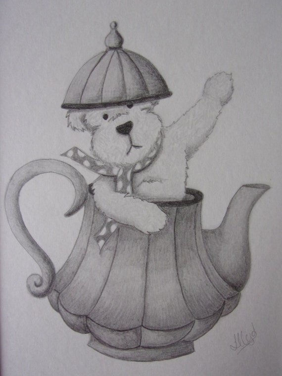  Teddy Bear Pencil Drawing Teddy Bear Drawing by SarahsHookyCrafts