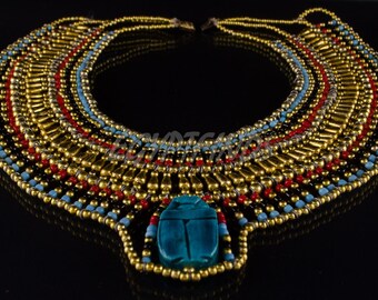 Collier Égyptien Cléopâtre Pour Halloween - Style Reine Du Nil En Or - Faites Sensation !