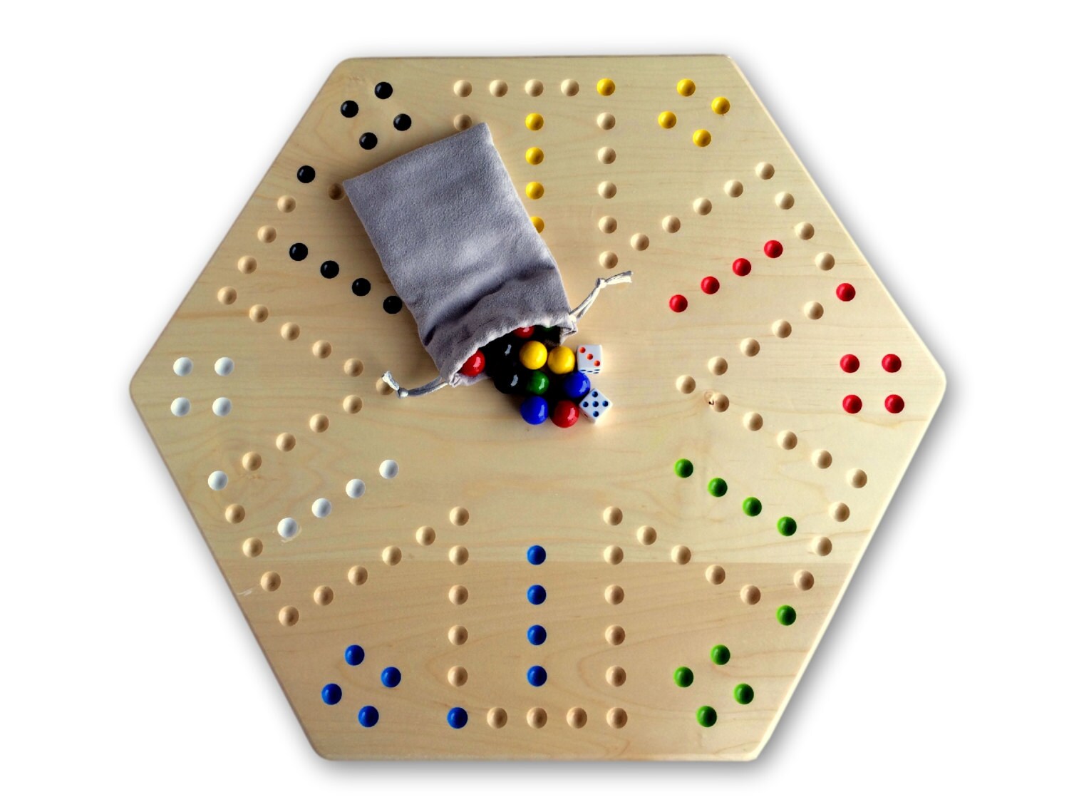 Wooden Hand-Painted Aggravation Board Game Maple-Wood