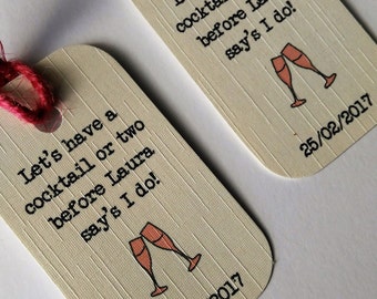 Hen party tags, gift bag tags, Cocktail, Drink tags, hen party, cocktail tags, bridal party.