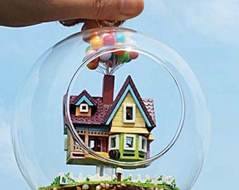 DIY Kit Set Doll House, UP Balloon House in Glass Ball Container, Toy for kids, Dollhouses Decoration Home Decor