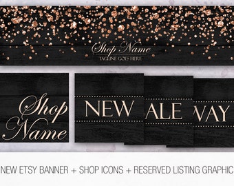 NEW Etsy banner and shop icon set + Reserved listing graphic