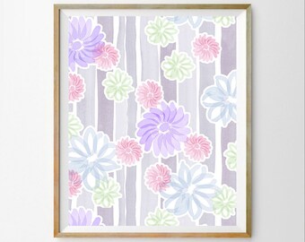 Pastel download Flowers wall art decor Flowers digital art Purple download Pastel wall art décor Pastel wall art print