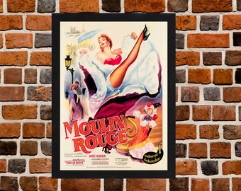 Framed Moulin Rouge French Movie / Film Poster A3 Size Mounted In Black Or White Frame