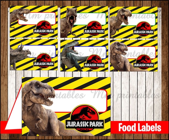 80% OFF SALE Jurassic Park Food Tent Cards by mrkitspartyshop