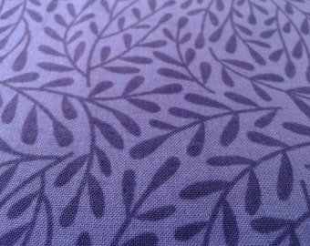Organic Cotton Fabric, SALE Vines Navy deep purple, Cloud9, craftsman style, GOTS certified, by the yard, half yard, fat quarter