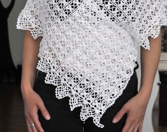 convertible white cotton shawl