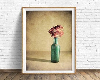 botanical print, flowers, large art, large wall art, instant download printable art, digital download, instant download - "Red and Blue"