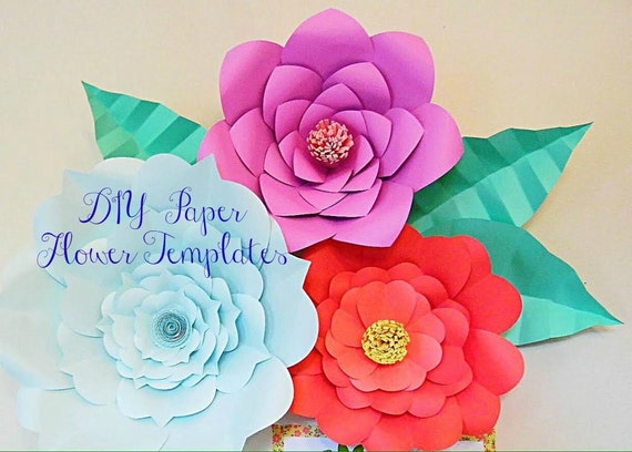 Giant Paper flower templates- Large DIY backdrop flowers- Paper flower ...