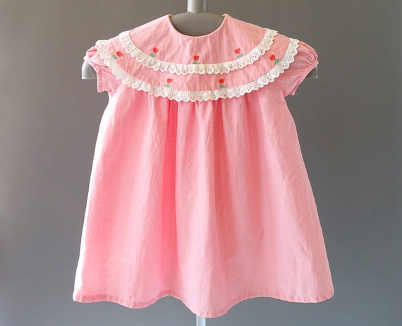 Items similar to 50s Girls -Little Pink Dress- 1950s Vintage Little ...