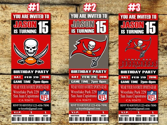 Tampa Bay Buccaneers Birthday Ticket by SportfunDigital on Etsy