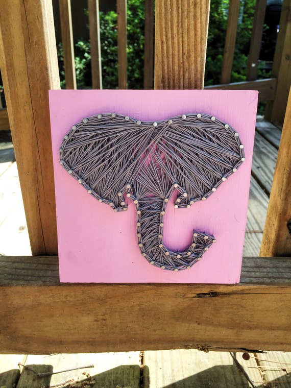 Elephant String Art Mini String Art Nursery by PalmettoCrafted