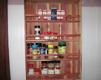 Handmade Cedar Wood Spice Rack, kitchen, storage, collectibles, salt and pepper shakers
