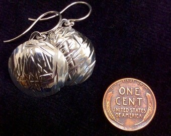 Argentium Sterling Silver earrings hand forged.