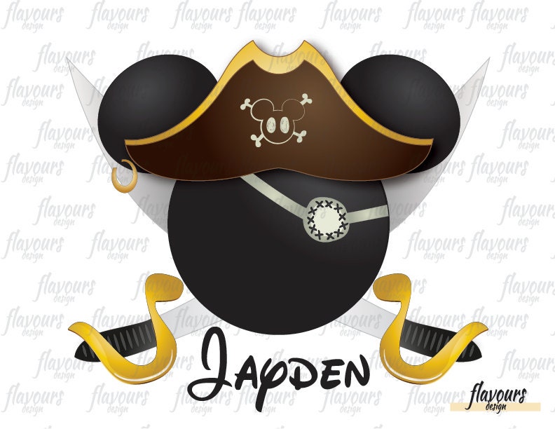 Mickey Mouse Pirate Hat INSTANT DOWNLOAD Disney Cruise