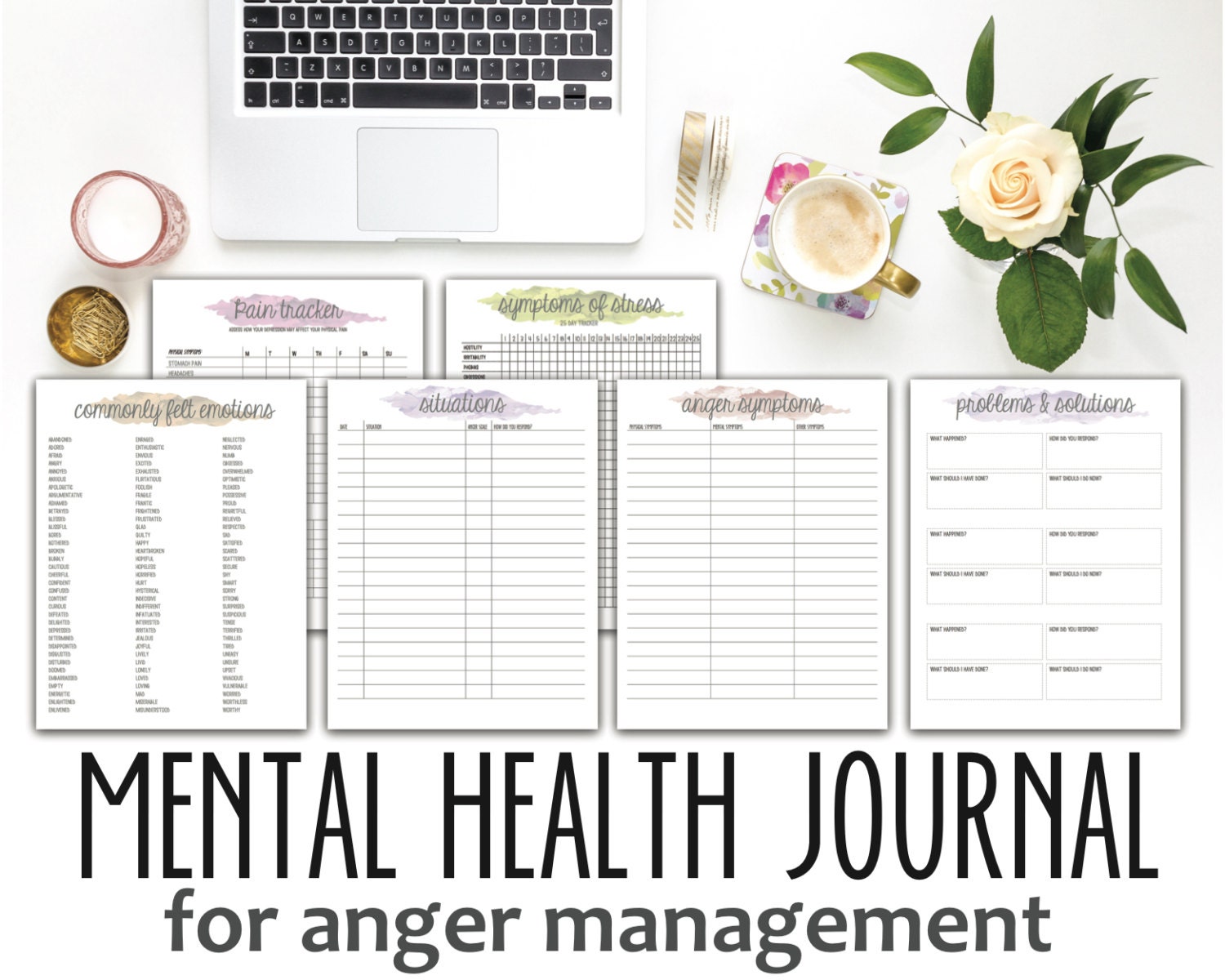 Printable Therapy Journal for Anger by designedbykatherine on Etsy