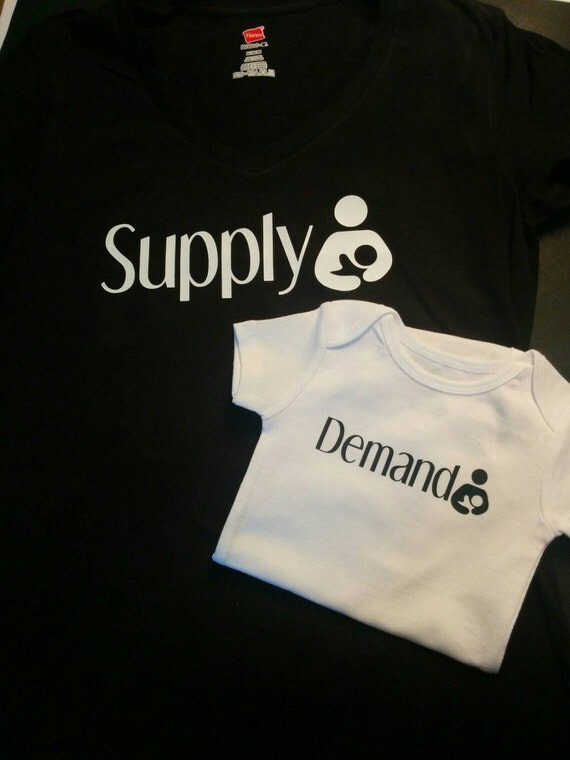 Supply and demand mama and baby breastfeeding shirts