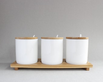 White Ceramic Canister Set of 3