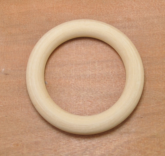 3.77''Craft Wooden Rings 2pcs Unfinished Wood Rings