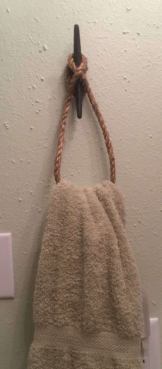 Nautical Rope Hand Towel Holder by HarleysGiftsAndDecor on Etsy