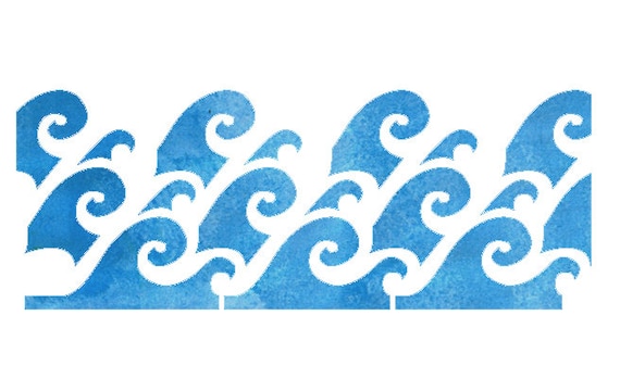 Waves Design Stencil