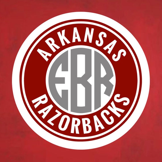 Arkansas Razorbacks Monogram Frame Cutting Files in Svg Eps