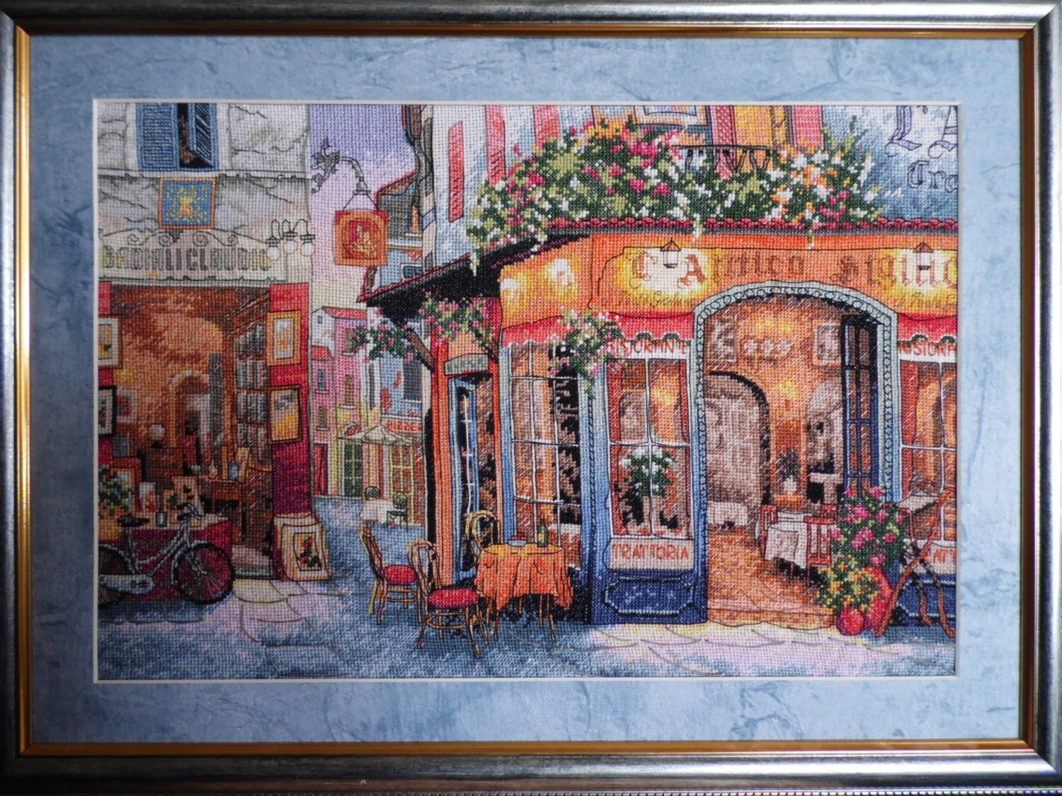 Free Shipping Cross Stitch Picture European Bistro Cross