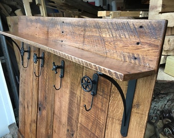 Picture of Items similar to Rustic Reclaimed Wood Entryway Hall Bench on Etsy