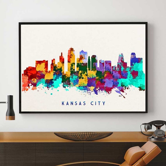 Kansas City Skyline Art Kansas City Print Kansas City
