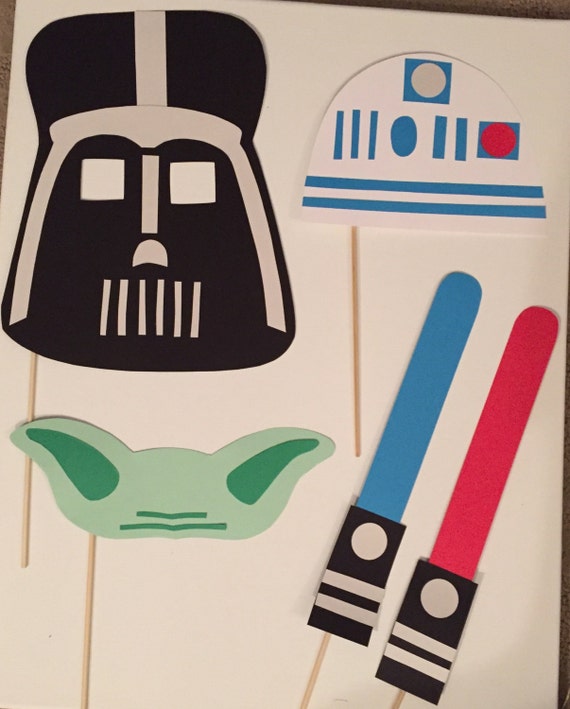 Star Wars photo booth props/ masks darth Vader yoda