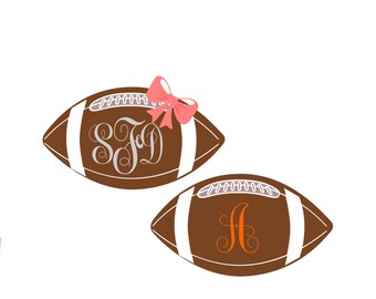Football SVG, Football Monogram, Football Decor, Bow SVG, Png, Eps, Dxf Vector Art, Cricut Design Space, Silhouette Studio